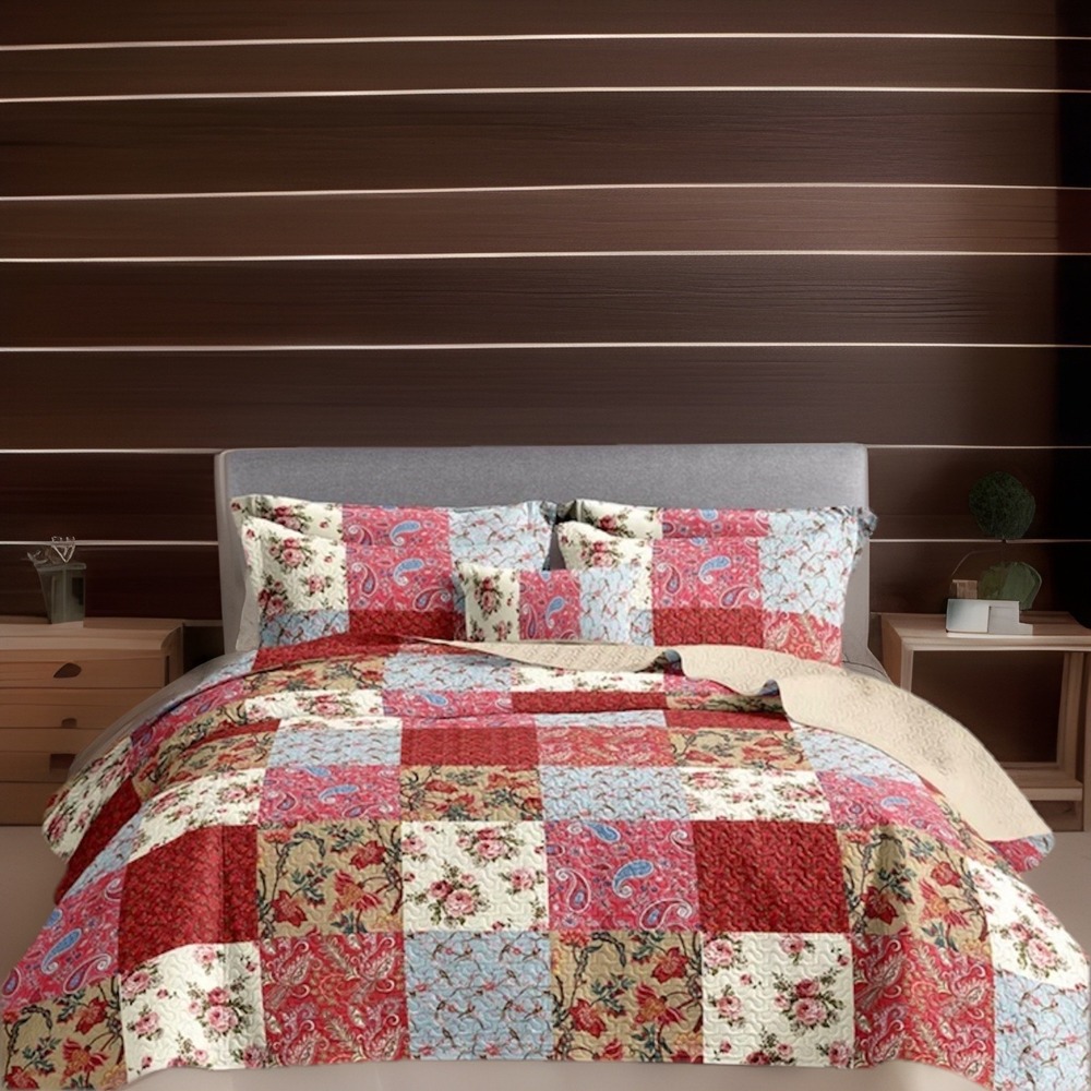 3-Piece Country Floral Paisley Red King Red, Blue, Khaki, Tan, Multi-color - Picture 2 of 5